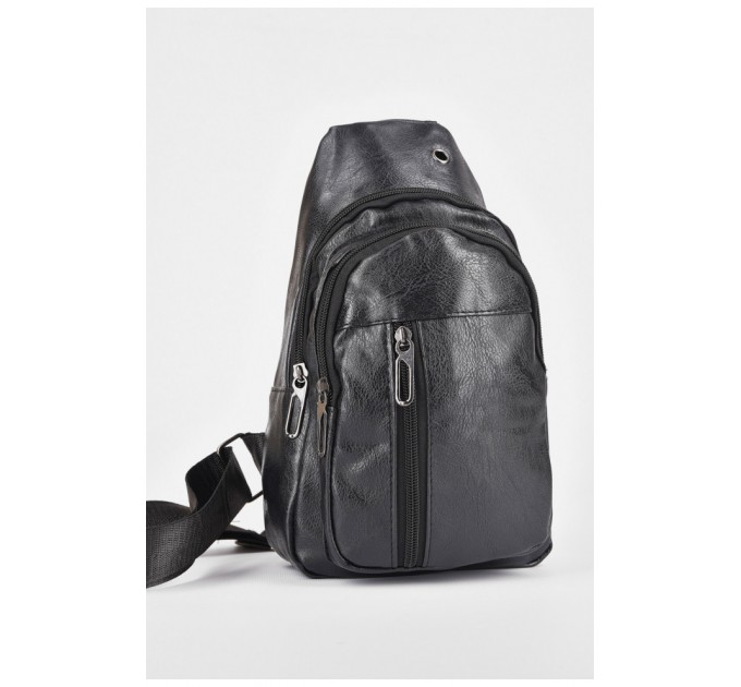 Сумка мужская через плечо из экокожи черного цвета 199028L