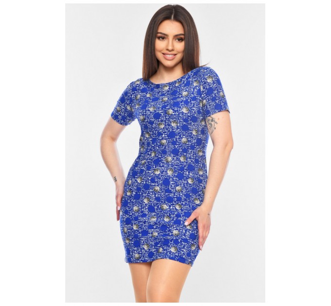 Платье женское синего цвета с принтом 199225L