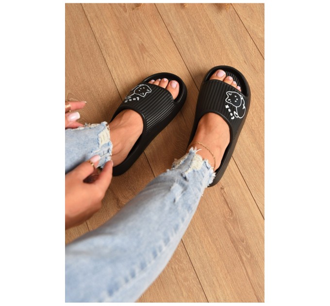 Шльопанці піна жіночі чорного кольору 199260L
