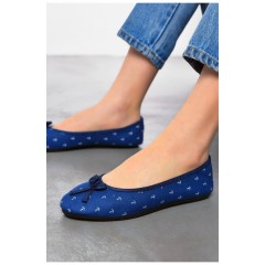 Балетки жіночі темно-синього кольору текстиль 199418L