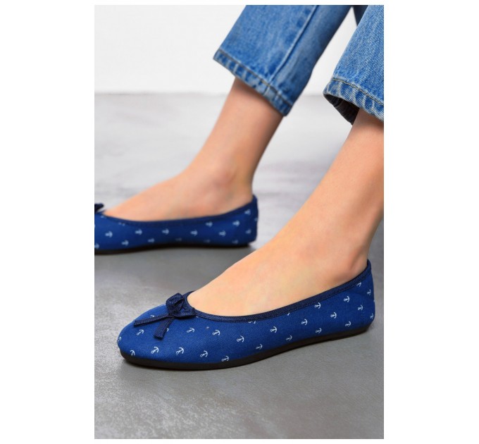 Балетки женские темно-синего цвета Текстиль 199418L