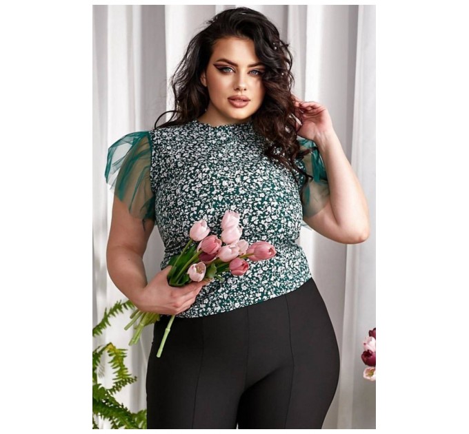 Блуза жіноча зеленого кольору 199434L