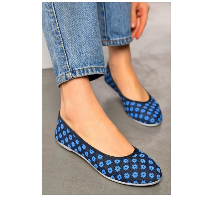 Балетки женские темно-синего цвета Текстиль 199530L