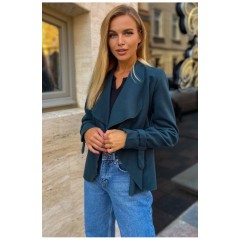 Кардиган женский однотонный изумрудного цвета 199775L