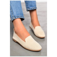 Балетки жіночі бежевого кольору в`язані 199934L