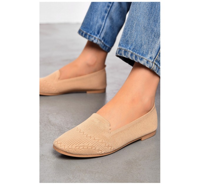 Балетки жіночі бежевого кольору в`язані 199938L