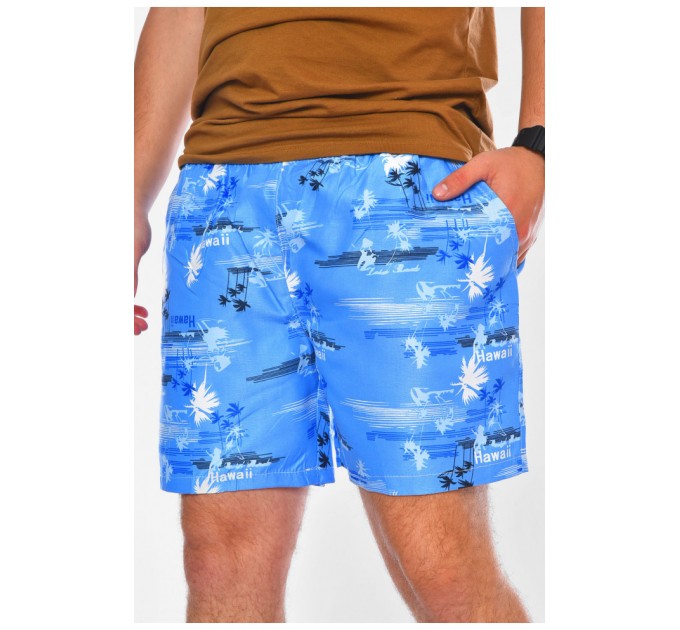 Шорти чоловічі блакитного кольору з принтом 199946L