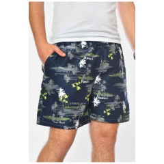 Шорти чоловічі темно-синього кольору з принтом 199951L Шорти чоловічі темно-синього кольору з принтом 199951L
