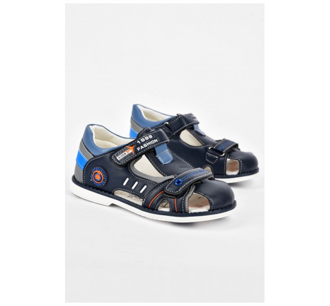 Сандалі дитячі синього кольору на ліпучці 200060L