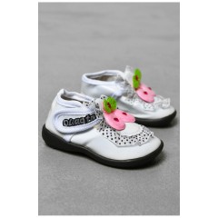 Пінетки дитячі білого кольору 200088L Пінетки дитячі білого кольору 200088L