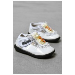 Пінетки дитячі білого кольору 200089L Пінетки дитячі білого кольору 200089L