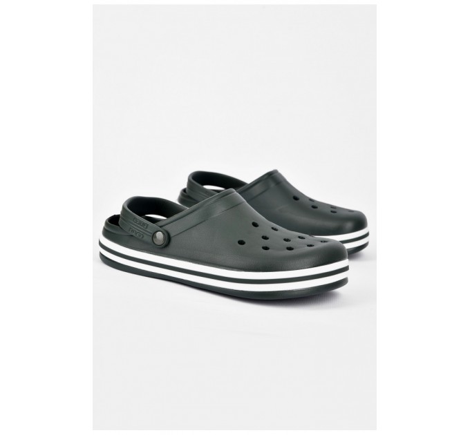 Кроксы мужские темно-зеленого цвета 200227L