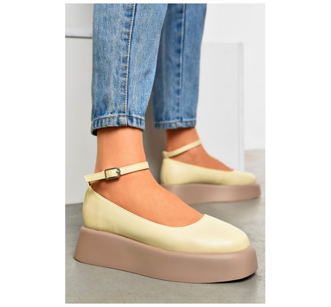 Туфли женские бежевого цвета 200267L