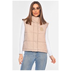Жилетка жіноча однотонна бежевого кольору 200299L