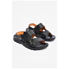 Подростковые шлепанцы для мальчика черного цвета 200319L