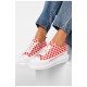 Кеди жіночі біло-червоного кольору на шнурівці текстиль 200460L