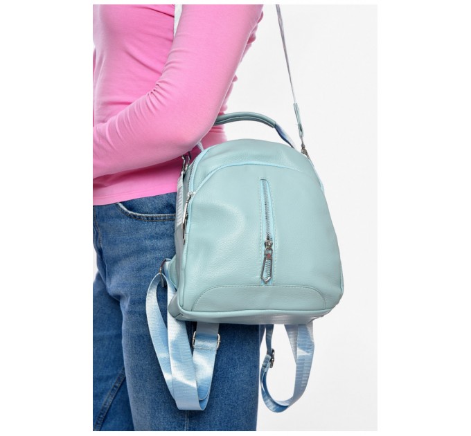 Рюкзак жіночий з екошкіри блакитного кольору 200531L