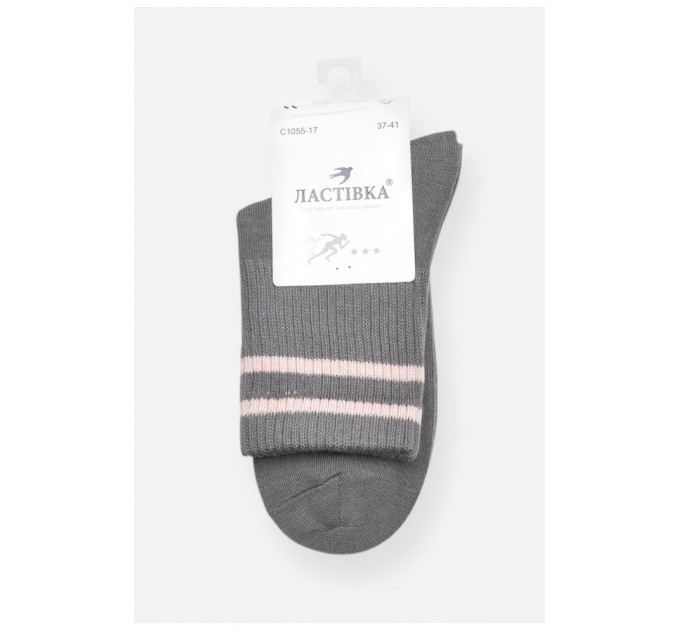 Шкарпетки жіночі демісезонні темно-сірого кольору 200738L