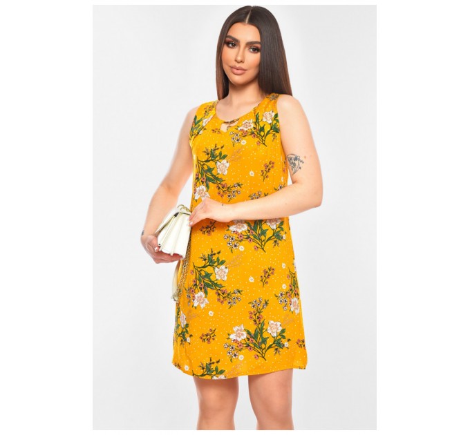 Сарафан жіночий жовтого кольору з принтом 201132L