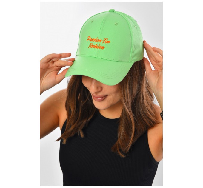 Кепка женская зеленого цвета 201280L