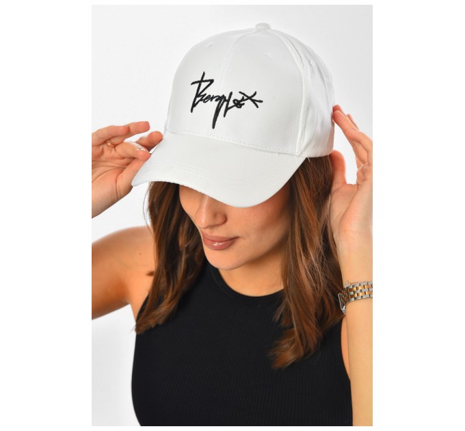 Кепка жіноча білого кольору 201289L