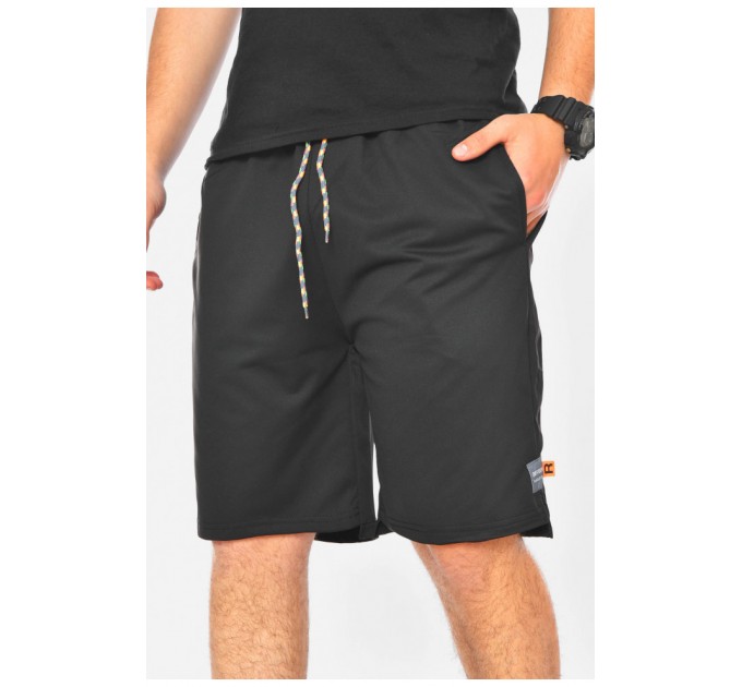 Шорты мужские полубатальные черного цвета 201300L