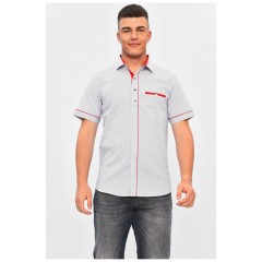 Сорочка чоловіча білого кольору з принтом 201372L