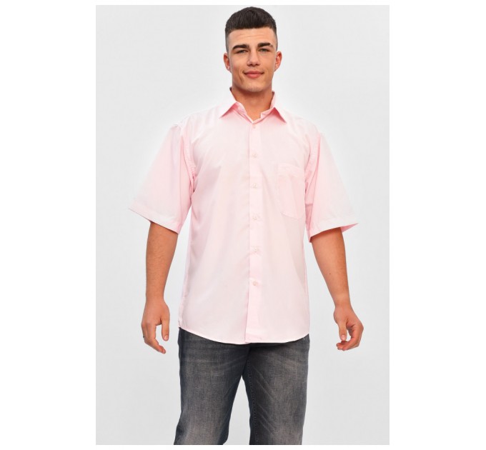 Рубашка мужская батальная светло-розового цвета 201454L