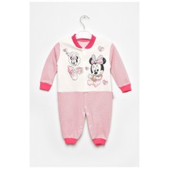 Чоловічок дитячий для дівчинки рожевого кольору з шапочкою 201663L Чоловічок дитячий для дівчинки рожевого кольору з шапочкою 201663L