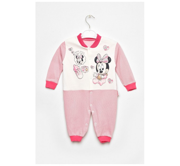 Чоловічок дитячий для дівчинки рожевого кольору з шапочкою 201663L