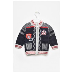 Кофта дитяча для хлопчика темно-синього кольору з принтом 201745L Кофта дитяча для хлопчика темно-синього кольору з принтом 201745L