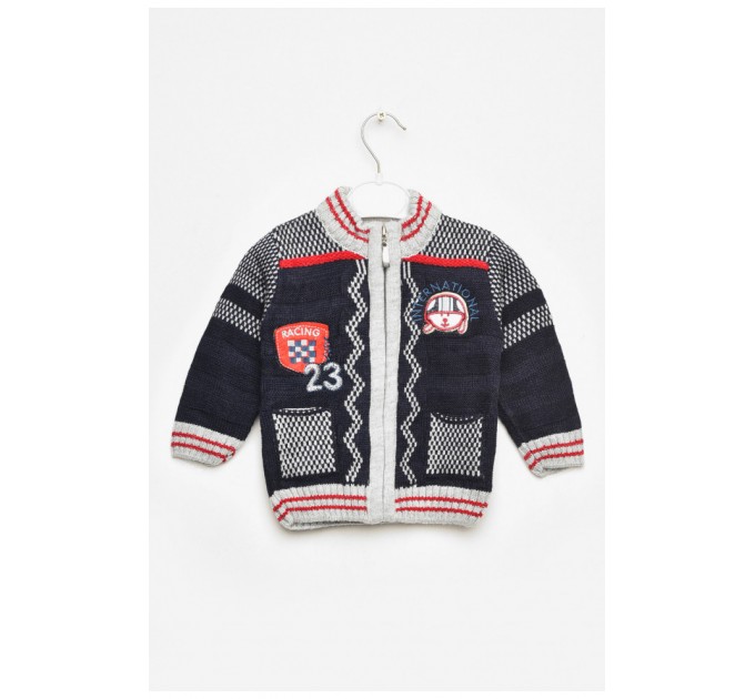 Детская кофта для мальчика темно-синего цвета с принтом 201745L