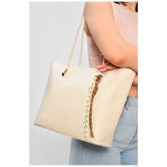 Сумка жіноча з екошкіри молочного кольору 201807L Сумка жіноча з екошкіри молочного кольору 201807L