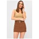 Спідниця-шорти жіноча однотонна коричневого кольору 201880L