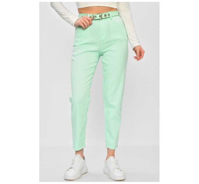 Джинси жіночі однотонні м'ятного кольору 201887L