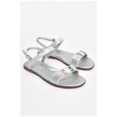 Босоножки для девочки серебристого цвета 202180L