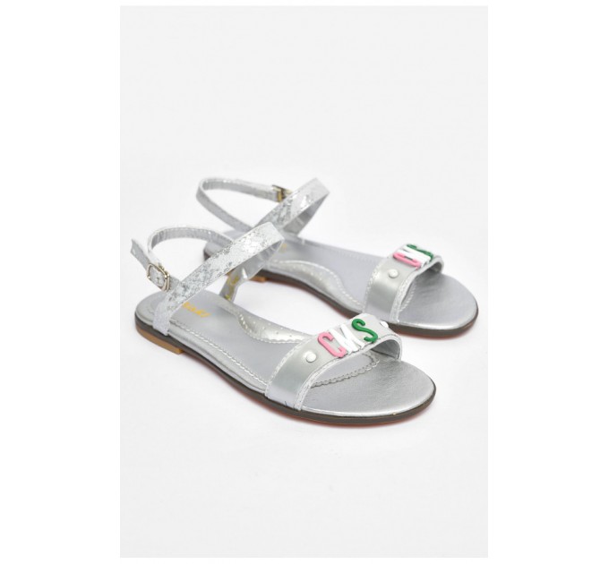 Босоніжки для дівчинки сріблястого кольору 202180L