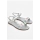 Босоніжки для дівчинки сріблястого кольору 202180L
