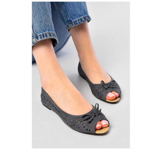 Балетки жіночі темно-сірого кольору 202368L