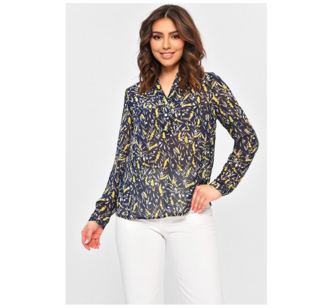 Женская блузка темно-синего цвета с принтом 202463L