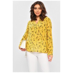 Блуза жіноча жовтого кольору з принтом 202464L