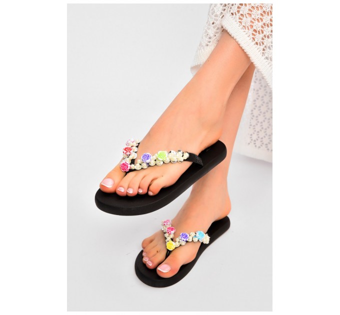 В`єтнамки жіночі силіконові чорного кольору 202862L