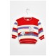 Светр дитячий червоно-білого кольору в смужку 202916L