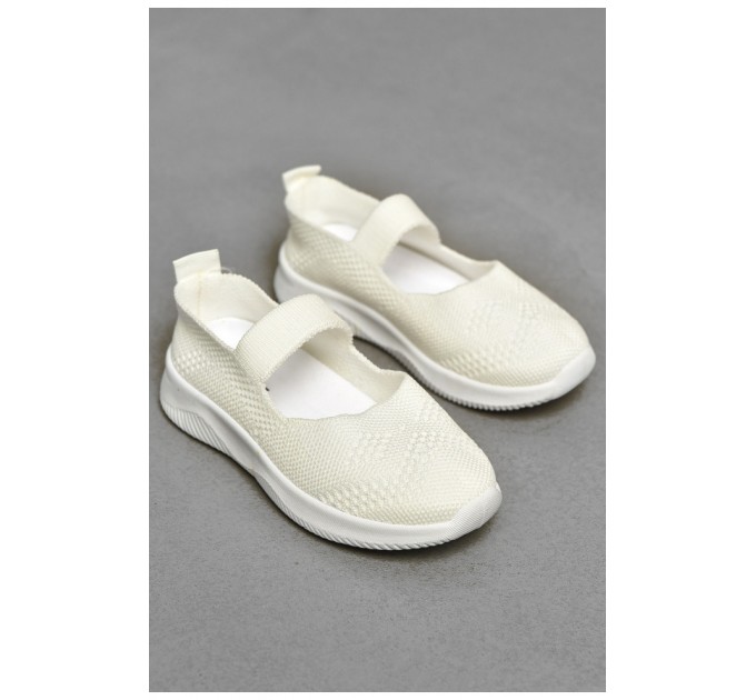 Мокасини дитячі білого кольору текстиль 203114L