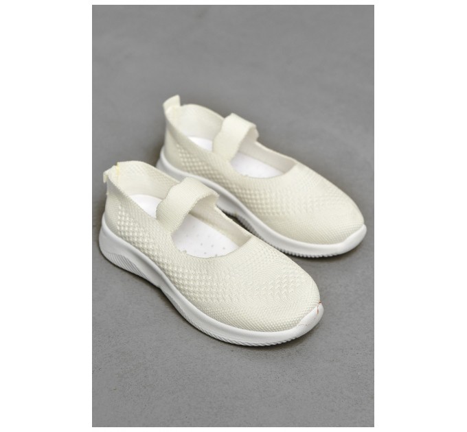 Мокасини дитячі білого кольору текстиль 203116L