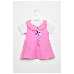 Сарафан+футболка дитячі для дівчинки світло-рожевого кольору 203139L