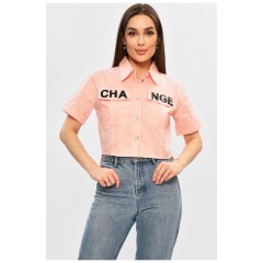 Сорочка жіноча рожевого кольору з написом 203164L