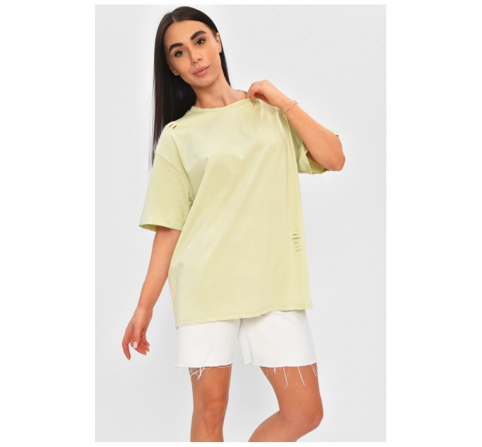 Футболка жіноча однотонна мятного кольору 203213L