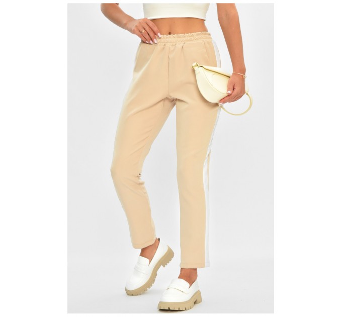 Брюки женские однотонные бежевого цвета 203355L