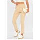 Штани жіночі однотонні бежевого кольору 203355L Штани жіночі однотонні бежевого кольору 203355L